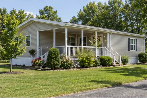Manufactured home with a covered porch
